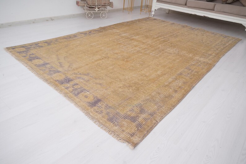 6x9 Rug, Decor rug, turkish area rug, vintage rug, oushak rug 6x9, handcraft rug,handmade wool rug,vintage area rug,anatolian turkey rug,211 image 2