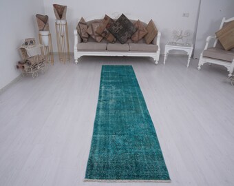 2x10 Runner Rug, Natural Runner, 2x10 Vintage Runner, Unique Runner Rug, 2x10 Turkish Runner, Oushak Runner, Anatolian Runner, Faded Rug,342