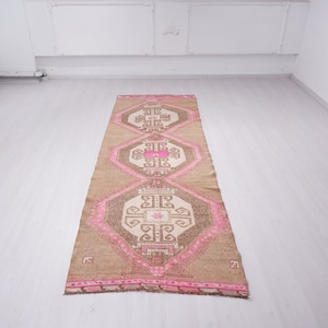 4x11 Runner Rug, Vintage Runner Rug, Oushak Runner Rug, Turkish Runner Rug, Faded Rug,Muted Rug,Hallway Rug,Kitchen Runner Rug,4x11 Rug,637