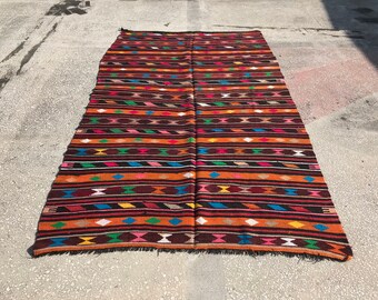 ethnic rug , kilim rug , nomadic rug , turkish rug , vintage rug Free Shipping 5.8 x 9.8 ft anatolian kilim rug , wool rug boho rug KIL05