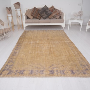 6x9 Rug, Decor rug, turkish area rug, vintage rug, oushak rug 6x9, handcraft rug,handmade wool rug,vintage area rug,anatolian turkey rug,211 image 1