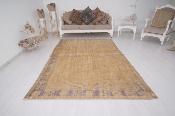 6x9 Rug, Decor rug, turkish area rug, vintage rug, oushak rug 6x9, handcraft rug,handmade wool rug,vintage area rug,anatolian turkey rug,211
