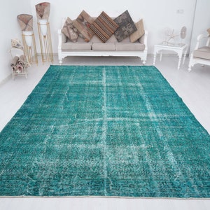 7x11 Rug, Handmade Wool Rug, Oversize Vintage Rug, Oushak Rug, Turkish Rug 7x11, Large Area Rug, Faded Rug, Oversize Rug 7x11,Turkey Rug,455