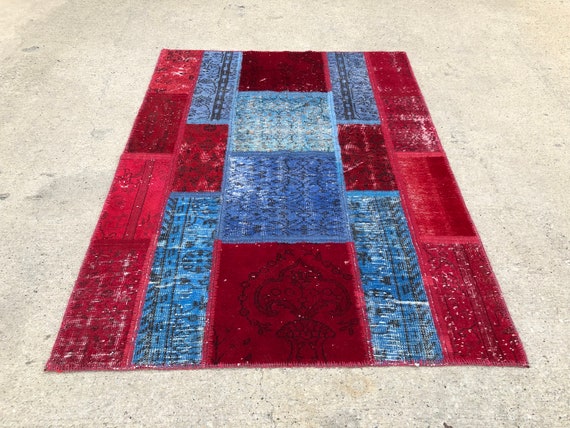 トルコ　ヴィンテージラグ　ラウンド パッチワーク　花柄 トルコ ヴィンテージラグ ラウンド パッチワーク 花柄 77.5×141 パッチ