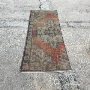 Oushak Runner Rug / 2.3x5.8 / Vintage Runner Rug / Boho Rug / Turkish Rug / Anatolian Rug / Handknotted Runner Rug / Decorative Rug / DK625