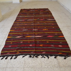 TURKISH SPECIAL RUG,4&#39;8x11 Ft,Turkish Kilim Rug,Turkish Rug,Kilim Rug,Oversized Kilim Rug,Oushak Kilim,Wool Rug,Antique Kilim,Rug, YK147