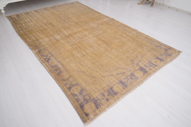 6x9 Rug, Decor rug, turkish area rug, vintage rug, oushak rug 6x9, handcraft rug,handmade wool rug,vintage area rug,anatolian turkey rug,211 image 3