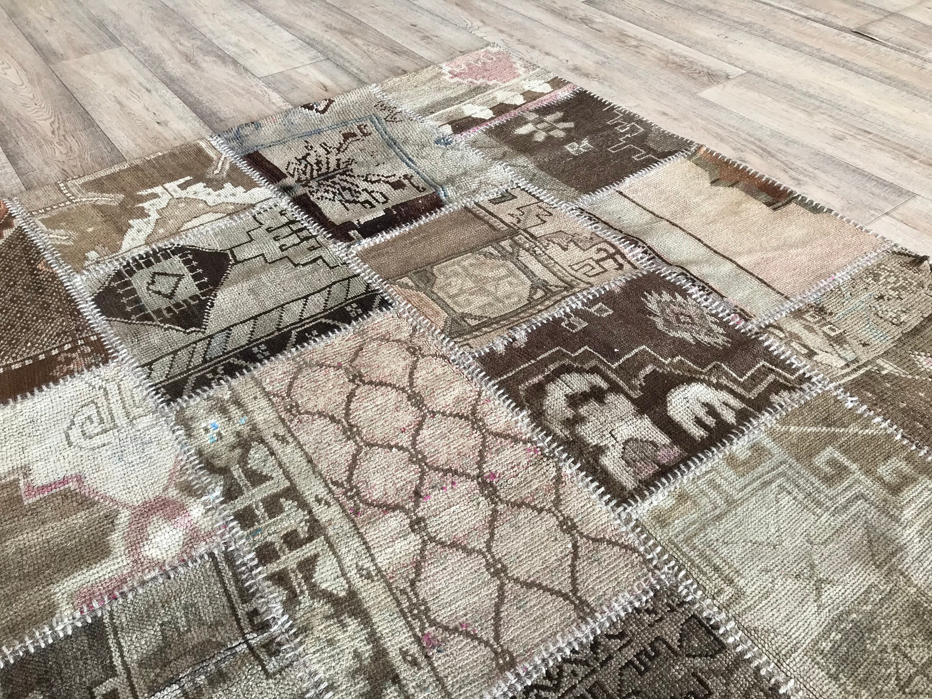 52.5×185.5 Patchwork ViNTAGE TURKiSH RUG Patchwork Rug, 5.2 X 7.4 Ft Vintage Rug, Turkish Rug