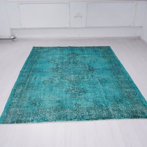 Tapis 7x9, Tapis vintage, Tapis turc 7x9, Tapis anatolien, Tapis naturel, Tapis Oushak, Tapis 7x9, Tapis en laine, Tapis de salon, Tapis organique, 609