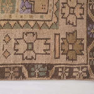 5x7 rug, faded turkish rug, anatolian area rug, 5x7 muted rug, vintage rug 5x7, antique oushak rug,neutral rug,handknotted rug,wool rug,147 image 6
