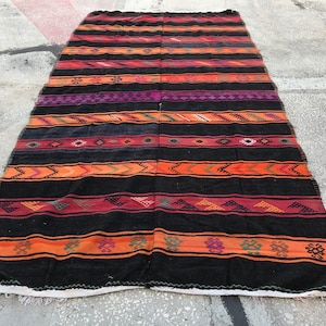 unique kilim rug, vintage rustic kilim rug, turkish kilim rug, area kilim rug Free Shipping 6.0 x 11.7 , aztec kilim rug, floor kilim KIL113