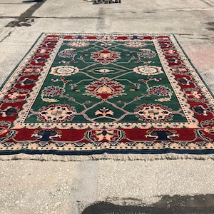 8x10 turkish rug, vintage rug, oushak rug, anatolian rug, floral rug, wool rug, tribal rug, AREA RUG, traditional rugs 8.2x10.2 ft, IM222