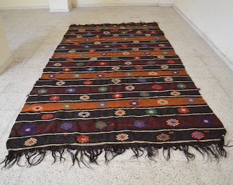 Turkish Kilim rug, Vintage rug Kilim, Organic rug Kilim, Herki Kilim, Runner Kilim, Hallway Kilim, 5.8x10.8 ft, Wool Kilim,Decor Kilim YK132
