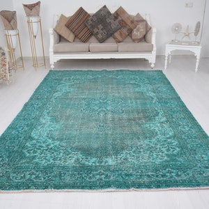 6x10 Rug,Oversize Turkish Vintage Rug,Oushak Rug 6x10,Neutral Rug,6x10 Turkish Rug,Handmade Wool Rug,Vintage Area Rug,Faded Rug 6x10,169