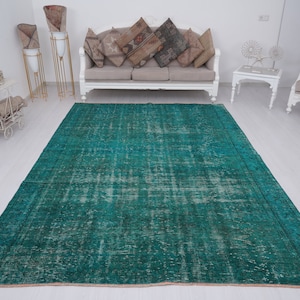 Tapis 7x9, tapis de zone vintage, tapis Oushak, tapis turc, tapis vintage, tapis en laine fait à la main, tapis de zone neutre, tapis surdimensionné, tapis de dinde, tapis 7x9, 556