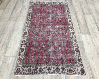 3.5x6.5, Turkish Rug, Vintage Rug, Oushak Rug, Antique Rug, Etsy Rug, 107x198 cm, Bedroom Rug, Rustic Rug Salon Rug Living Room Rug EFK123