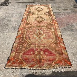 Oushak runner, Vintage Rug, Turkish Runner, oushak rug, 4.5x13.4 ft, Runner Rug, Bohemian Rug, Turkish Rug, Anatolian rug, vintage rug MK104