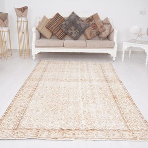 5x9 Rug, Turkish Vintage Rug,5x9 Oushak Rug,Neutral Area Rug,Turkish Rug 5x9,Handmade Wool Rug,Vintage Area Rug,Farmhouse,Faded Rug 5x9,931