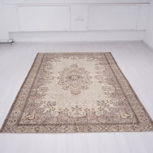 6x10 Rug, Oushak Rug, Oversize Area Rug,Turkish Rug 6x10,Faded Vintage Rug,Handmade Neutral Rug,Muted Area Rug 6x10,Natural Wool Rug,1211