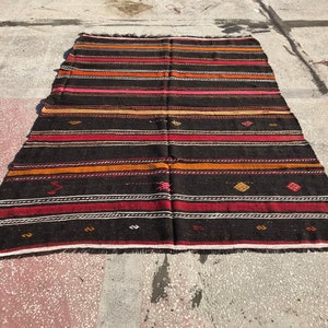 Kilim Rug, 6,6&quot;X9,7&quot; feet 204X298 cm, Turkish Kilim Rug, Oushak Kilim Rug, Antique Kilim, Vintage Kilim, Anatolian Kilim Rug, KIL209