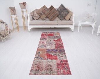 Vintage Runner 2x7, Gedempte Runner, Vervaagd, 2x7 Turkse Rug Runner, Oushak Runner Rug, Keuken Runner, Boerderij Runner, Haldeken, 2x7 Rug, 273