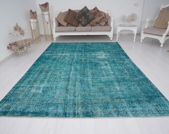 Large Vintage rug, Turkish rug 7x10, Oversize Oushak rug, Hand knotted Area Rug,Home Decor Rug,Large Rug,7x10 Area rug,Handmade Wool rug,251