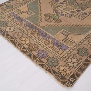 5x7 rug, faded turkish rug, anatolian area rug, 5x7 muted rug, vintage rug 5x7, antique oushak rug,neutral rug,handknotted rug,wool rug,147 image 11