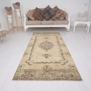 3x8 Vintage Runner, 3x8 Runner Rug, Oushak Runner, Unique Runner Rug, Natural Runner 3x8, Turkish Runner Rug, 3x8 Anatolian Runner, 752