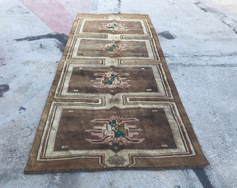 Long Runner Rug, Vintage Runner Rug, 4.4x10 ft, FREE SHIPPING Oushak Runner Rug, Turkish Runner Rug,Rug Runner, Home Living Floor Rug, KA310