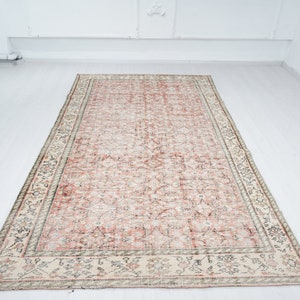 6x10 Turkish Rug, Natural Rug, Muted Rug, Oushak Rug, Vintage Rug 6x10, Turkish Vintage Rug, 6x10 Rug, Faded Wool Rug, Antique Area Rug, 226