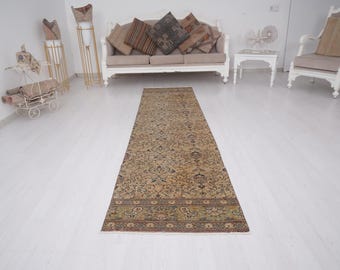 2x9 Runner Rug, Turkish Rug, Vintage Runner 2x9, Oushak Rug,Natural Runner,Vintage rug,Oushak Runner Rug,2x9 Turkish Runner,Hallway Rug,1232