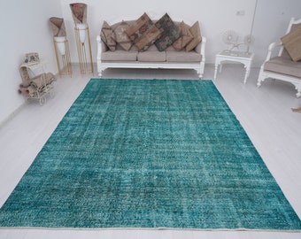 7x10 Vintage Rug, Oushak Rug, Turkish Oversize Rug, Antique Area Rug, Natural Rug, Turkish Rug 7x10, Handmade Faded Rug,Turkey,Muted Rug,506