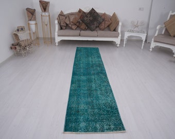 2x10 Runner Rug, Natural Runner, 2x10 Vintage Runner, Unique Runner Rug, 2x10 Turkish Runner, Oushak Runner, Anatolian Runner, Faded Rug,375