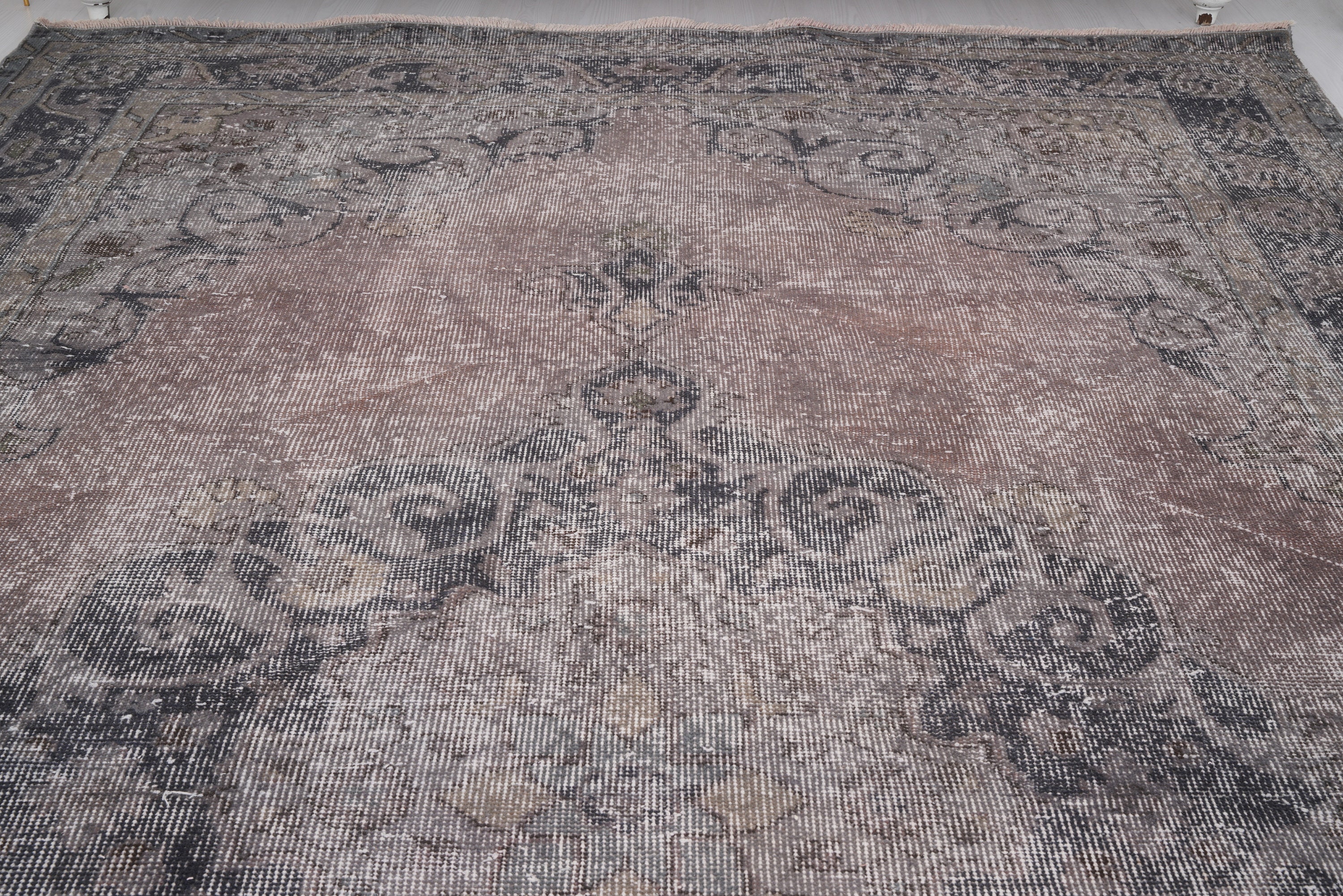 Occidental Rug Vintage Oversize Rug, 7x11 Turkish Rug, Large Oushak Rug, Faded Area ...