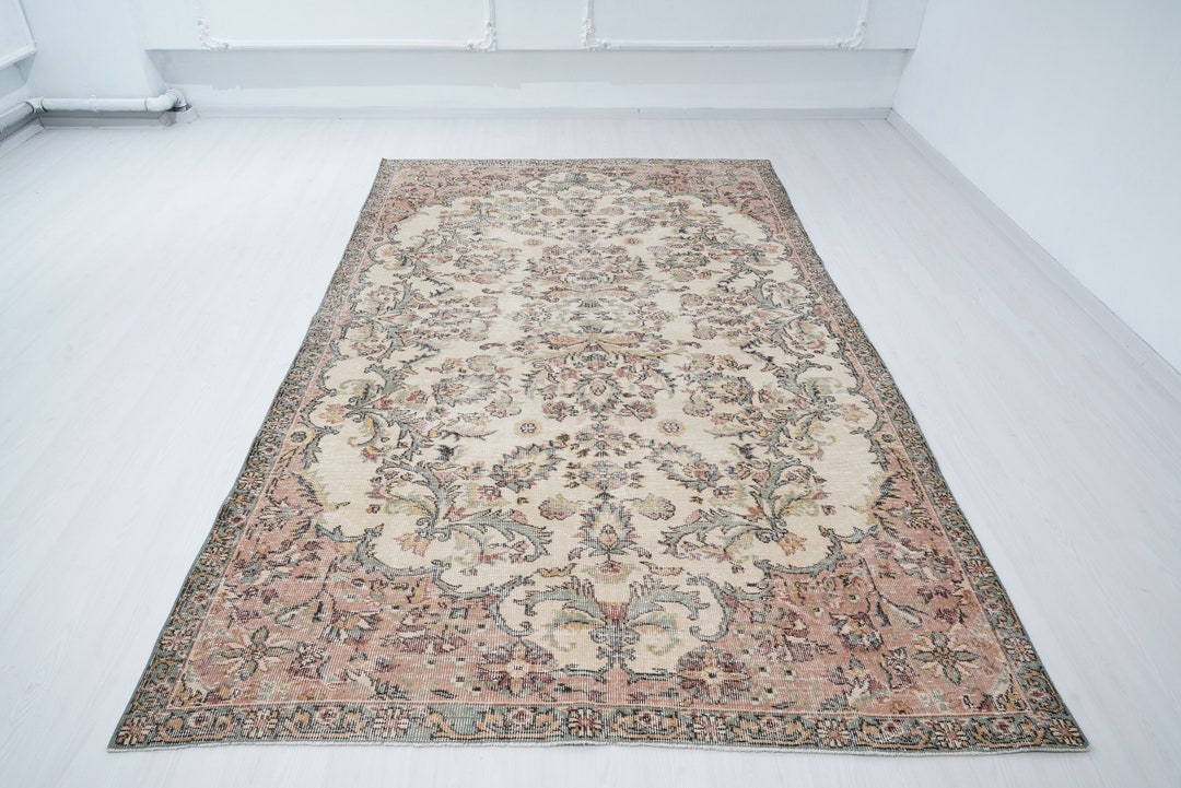 6x10 Rug, Oversize Rug, 6x10 Turkish Rug, Muted Color Rug, 6x10 Vintage ...