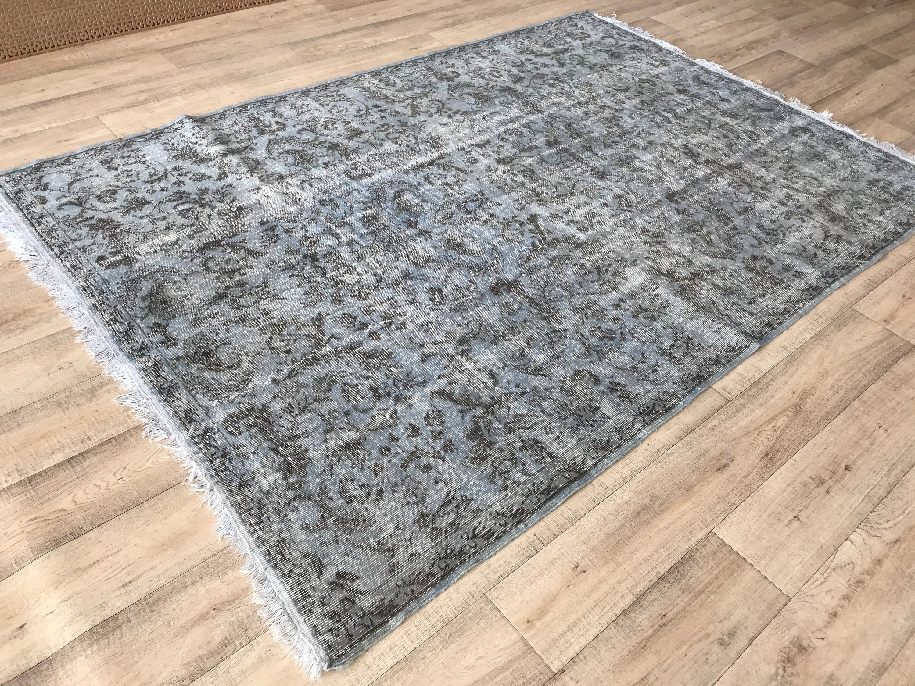 6.3x9.1 フィート、トルコ製ヴィンテージラグ、OUSHAK ラグ 6x10