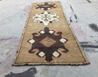 Hallway Rug, Turkish Rug, 4.5x12.8, Oushak Rug, Organic Rug, Handmade Rug, Kitchen Rug, Oriental Decor Rug, Vintage Rug, Runner Rug, KA371