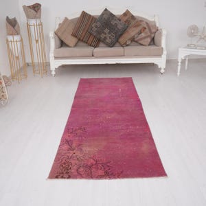 3x8 Turkish Runner, Vintage Runner Rug, Handmade Runner 3x8, Hallway Rug, Oushak Runner Rug, Anatolian Rug, Faded Runner Rug, 3x8 Runner,376