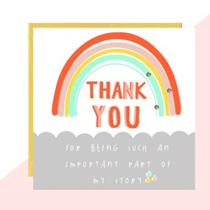 Thank You Story Card - Thank You Teacher Card - Thank You Nursery Card - Fini avec des cristaux fabriqués à la main