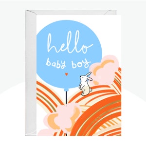 Carte Bonjour bébé garçon