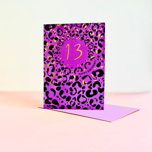 Leopard Print Age 13 Carte d’anniversaire