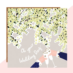 Sur votre carte de jour de mariage - Fini avec des cristaux fabriqués à la main