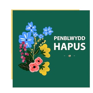 Welshe taal - Penblwydd Hapus-kaart