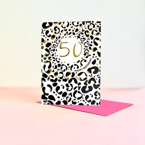 Leopard Print Age 50 Geburtstagskarte