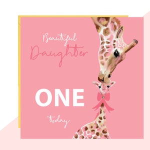 Beautiful Daughter One Today Card - First Birthday Card - Daughter First Birthday - Fini avec des cristaux fabriqués à la main