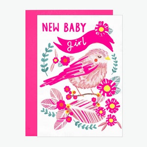 Nouvelle carte bébé oiseau bébé fille