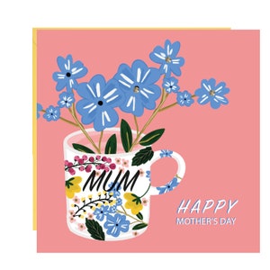 Mum Floral Karte - Mama Karte - Muttertagskarte - Muttertagskarte - Fertig mit handgefertigten Kristallen