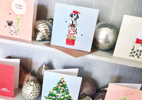 Lottie Simpson Dalmation Christmas Card Pack Of 5
