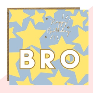 Alles Gute zum Geburtstag Bro, Bruder Geburtstagskarte - fertig mit handgefertigten Kristallen