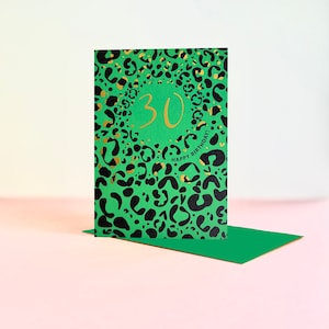 Leopard Print Age 30 Geburtstagskarte
